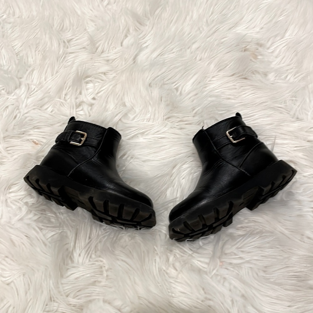 Zara - toddler trendy leather black boots
